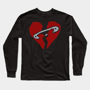 Red Pinned Heart Long Sleeve T-Shirt